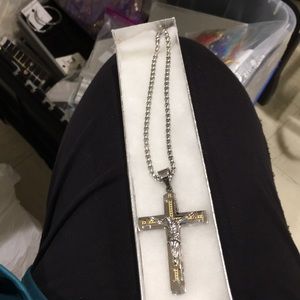 Stainless steel cross 24 inch chain